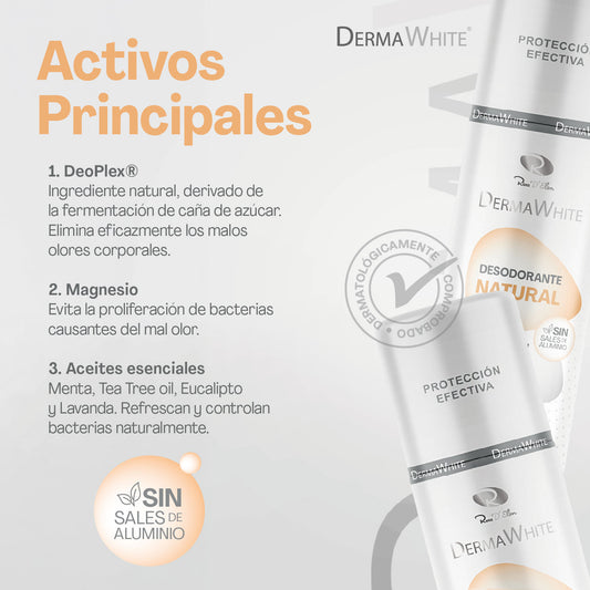 Desodorante Natural <br> DermaWhite Roll On x 80g